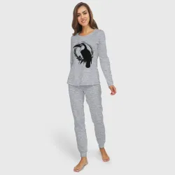Женская пижама с лонгсливом хлопок Тукан в круге - фото 2