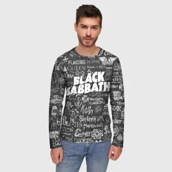 Мужской лонгслив 3D Black Sabbath pattern - фото 2