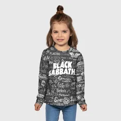 Детский лонгслив 3D Black Sabbath pattern - фото 2