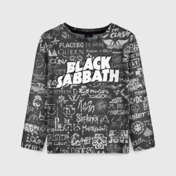 Детский лонгслив 3D Black Sabbath pattern