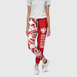 Женские брюки 3D Россия - красная хохлома - фото 2