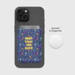 Картхолдер Magsafe магнитный Keep calm and buzz - пчелы и цветы - фото 2