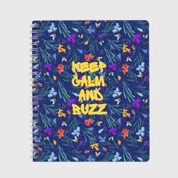 Тетрадь Keep calm and buzz - пчелы и цветы