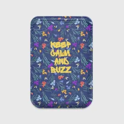 Картхолдер Magsafe магнитный Keep calm and buzz - пчелы и цветы