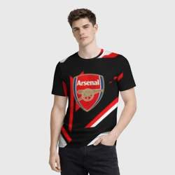 Мужская футболка 3D Arsenal geometry steel - фото 2