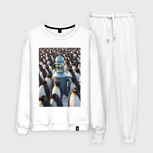 Мужской костюм хлопок Bender bending robot among the penguins