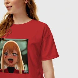 Женская футболка хлопок Oversize Аниме афтер хаус - фото 2