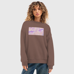 Женский свитшот oversize без начеса хлопок Marin love energy - фото 2