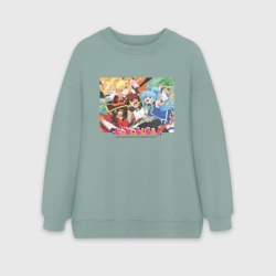 Женский свитшот oversize без начеса хлопок Konosuba together