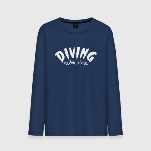 Мужской лонгслив хлопок Diving never alone - motto