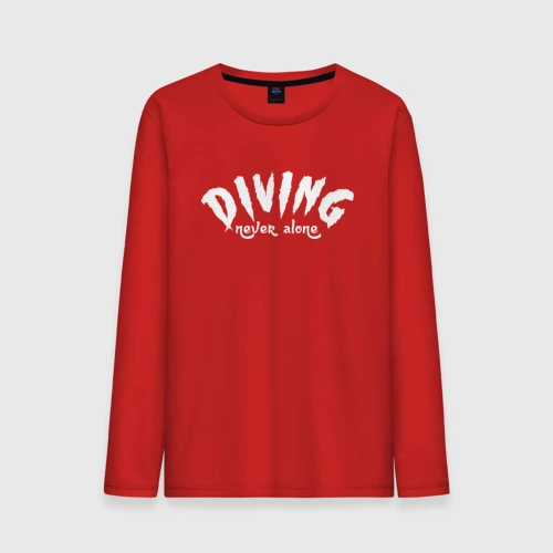 Мужской лонгслив хлопок Diving never alone - motto
