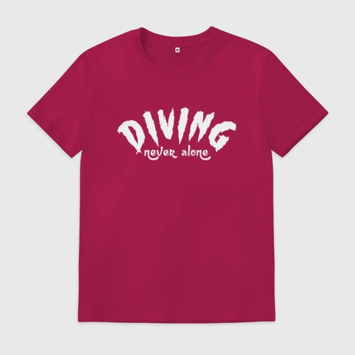 Мужская футболка хлопок Diving never alone - motto