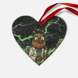 Деревянная игрушка Сердце Капибара химик с пробирками