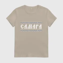 Женская футболка хлопок Самара имитация вышивки