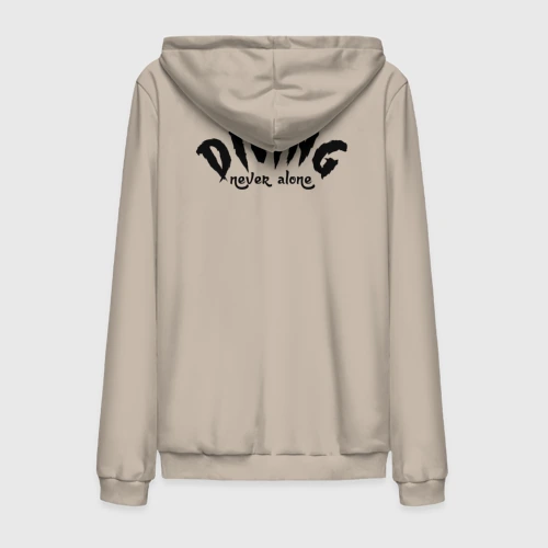 Мужская толстовка на молнии хлопок Diving never alone - slogan