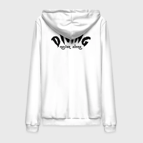 Мужская толстовка на молнии хлопок Diving never alone - slogan