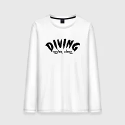 Мужской лонгслив хлопок Diving never alone - slogan