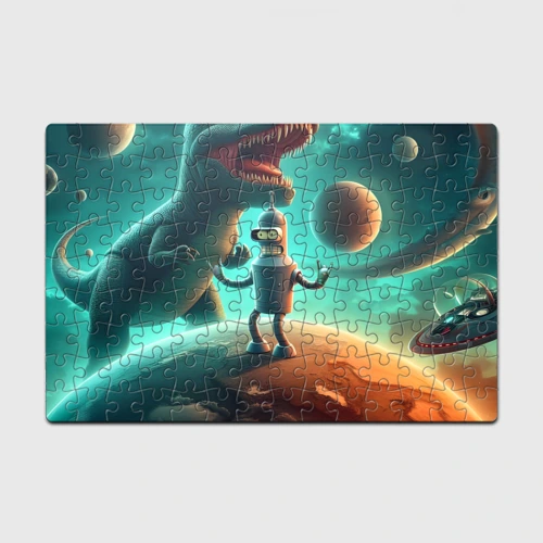 Головоломка Пазл магнитный 126 элементов Bender bending robot on a planet of tyrannosaurus