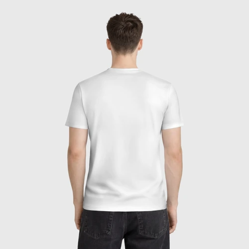 Мужская футболка 3D с принтом Кот на ярком фоне, вид сзади #2