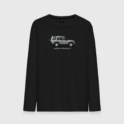 Мужской лонгслив хлопок Land rover discovery 2 черный фон