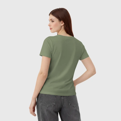 Женская футболка хлопок с принтом Графический бобтейл, вид сзади #2