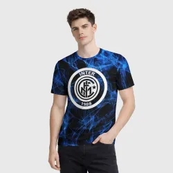Мужская футболка 3D Inter smoke neon - фото 2