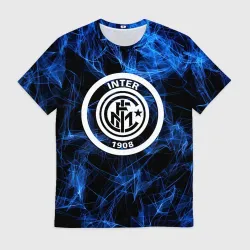 Мужская футболка 3D Inter smoke neon