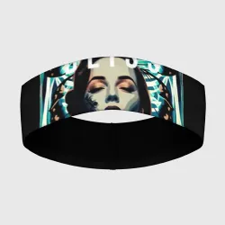 Повязка на голову 3D Девушка бабочка и скелет