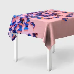 Скатерть 3D Бабочки на розовом