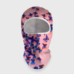 Балаклава 3D Бабочки на розовом