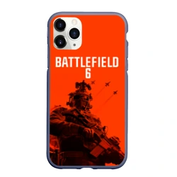 Чехол для iPhone 11 Pro Max матовый Солдат и самолеты Battlefield 6