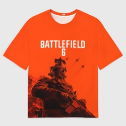 Женская футболка oversize 3D Солдат и самолеты Battlefield 6