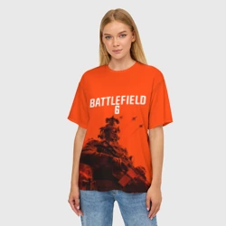 Женская футболка oversize 3D Солдат и самолеты Battlefield 6 - фото 2