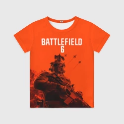Детская футболка 3D Солдат и самолеты Battlefield 6
