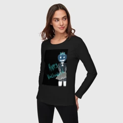 Женский лонгслив хлопок Хэллоуин тыквенная ночь - фото 2