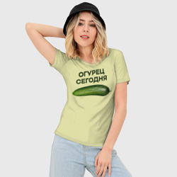 Женская футболка 3D Slim Огурец сегодня - дикий огурец - фото 2