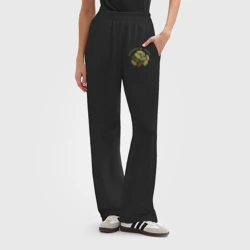 Женские брюки oversize без начеса хлопок Мем дикий огурец - фото 2