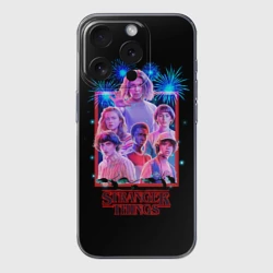 Чехол для iPhone 15 Pro Max силиконовый с защитой камеры Очень странные дела арт