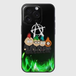 Чехол для iPhone 16 Pro силиконовый с защитой камеры Южный парк панки анархисты