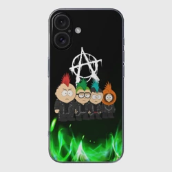 Чехол для iPhone 16 силиконовый с защитой камеры Южный парк панки анархисты