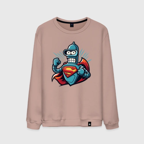 Мужской свитшот хлопок Super Bender - ai art meme fantasy
