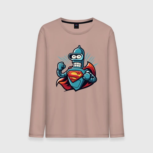 Мужской лонгслив хлопок Super Bender - ai art meme fantasy