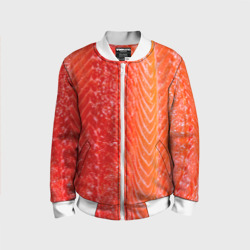 Детский бомбер 3D Лосось филе текстура