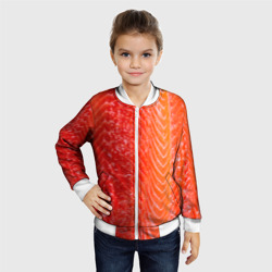 Детский бомбер 3D Лосось филе текстура - фото 2