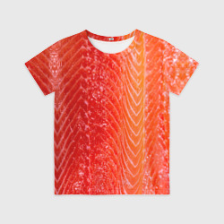 Детская футболка 3D Лосось филе текстура