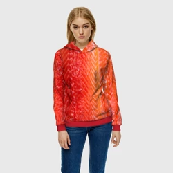 Женская толстовка 3D Лосось филе текстура - фото 2