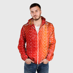 Мужская ветровка 3D Лосось филе текстура - фото 2