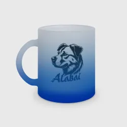 Кружка матовая стеклянная Алабай черная голова