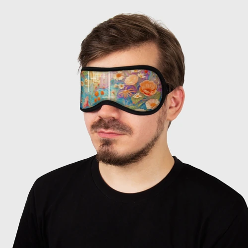 Маска для сна 3D с принтом Утренний цветочный сад, AI+Ps, вид сбоку #3