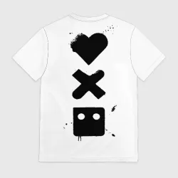 Мужская футболка 3D Love death and robots - black and white